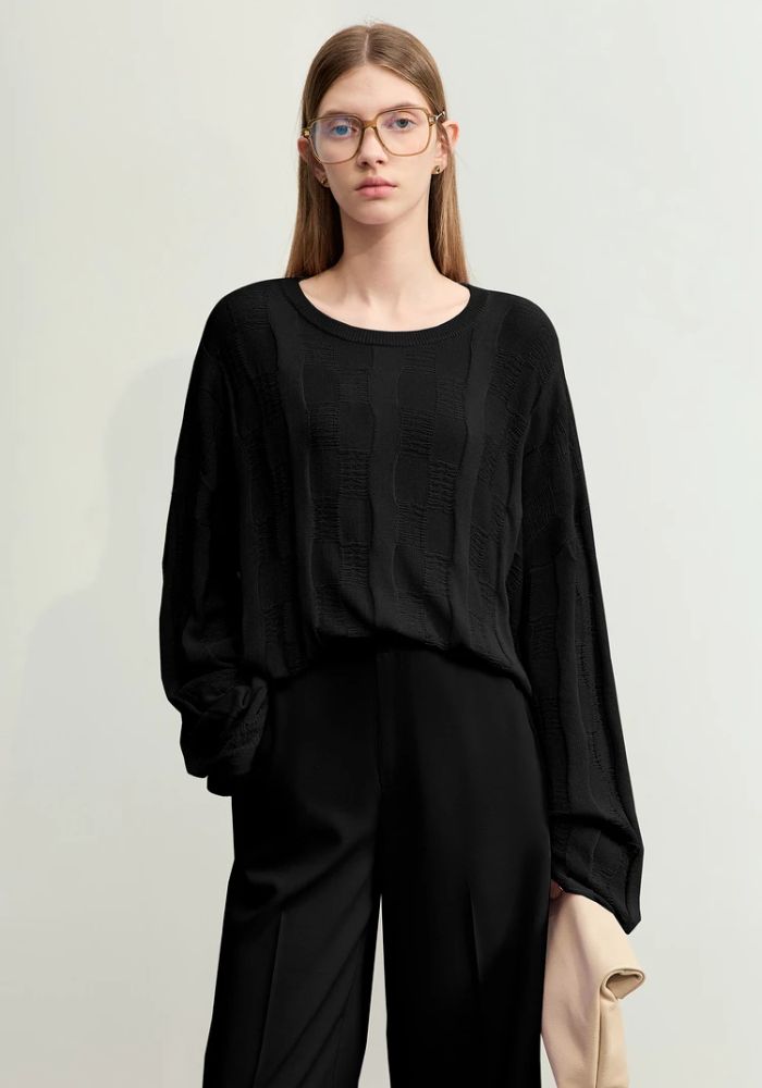 Loose Drop Sleeves Knit Sweaters