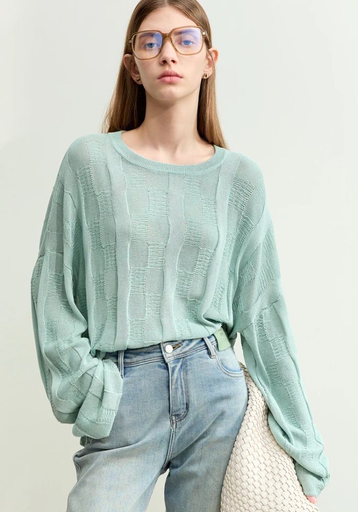 Loose Drop Sleeves Knit Sweaters