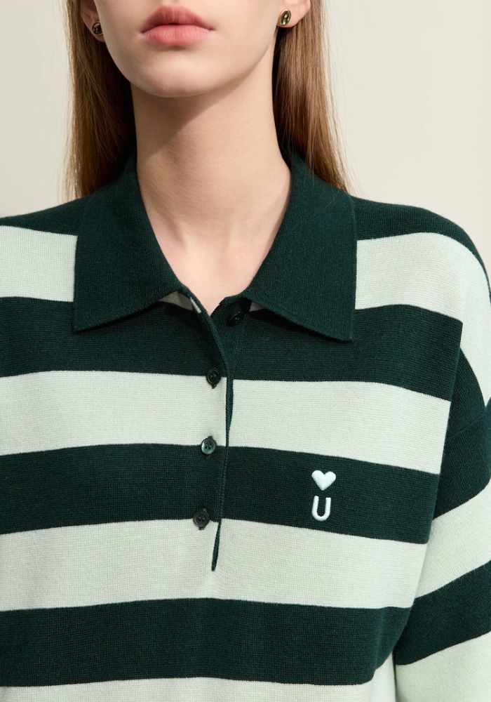 Half Drop Knit Striped Dress