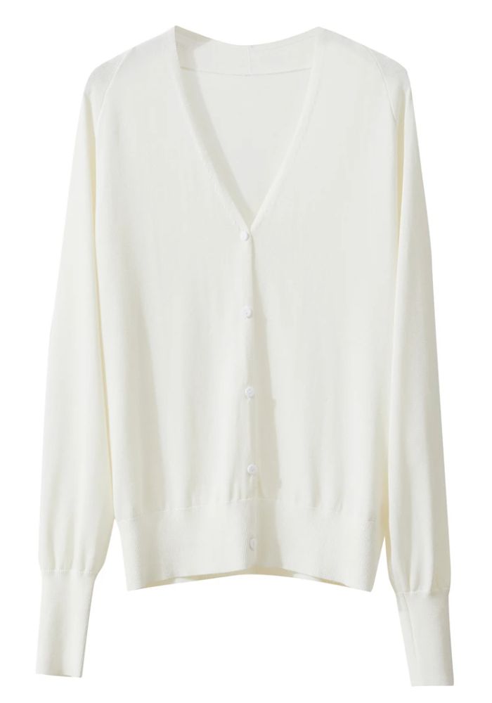 Raglan Sleeve V-neck Cardigan