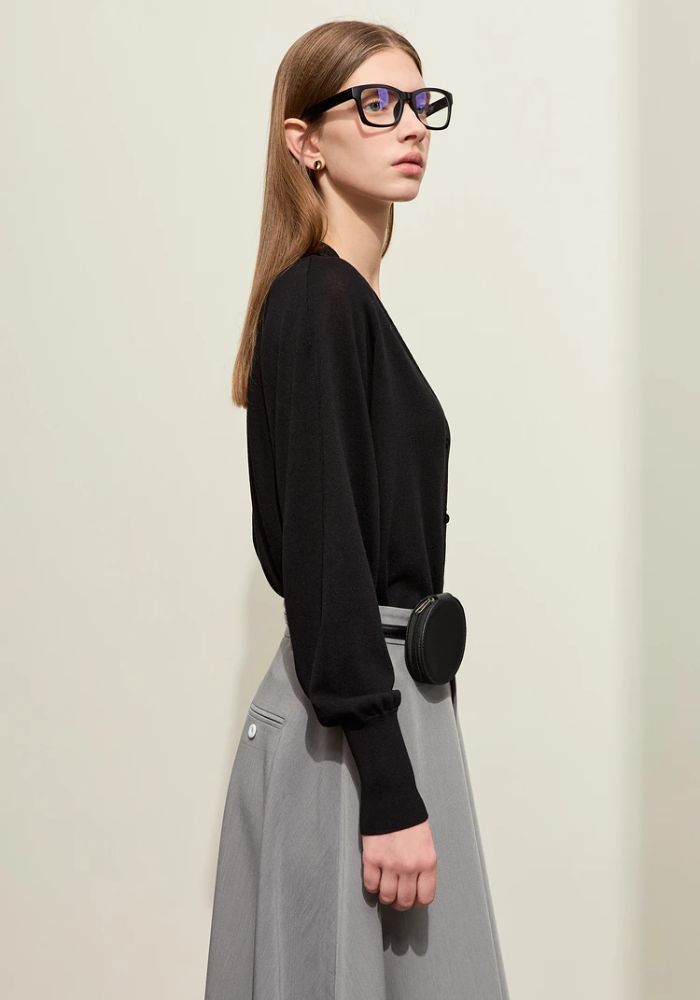 Raglan Sleeve V-neck Cardigan