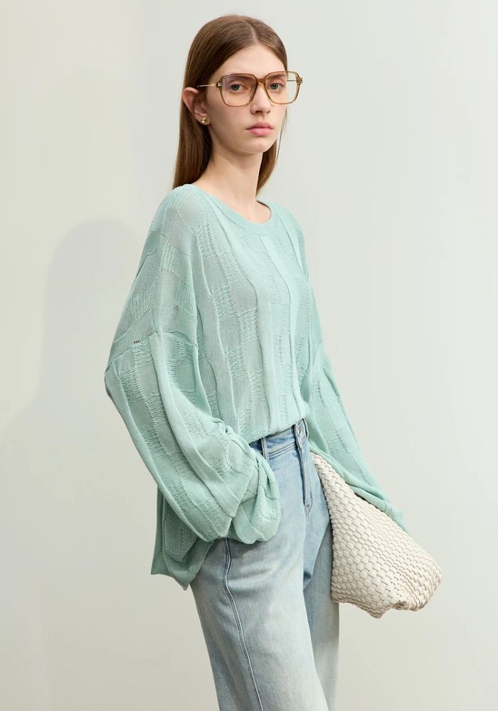 Loose Drop Sleeves Knit Sweaters