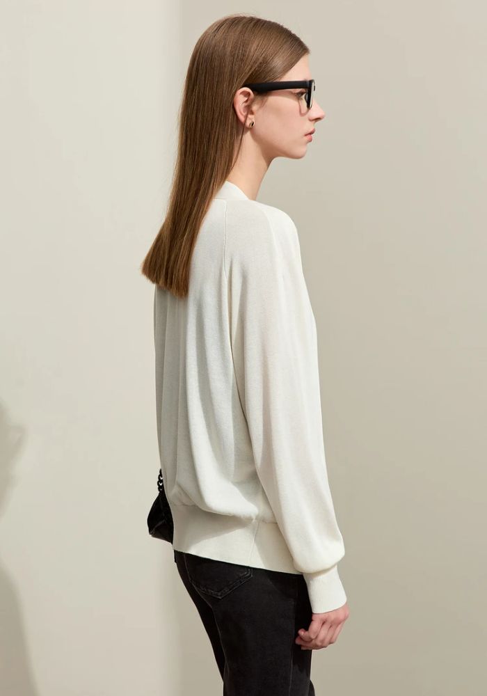Raglan Sleeve V-neck Cardigan