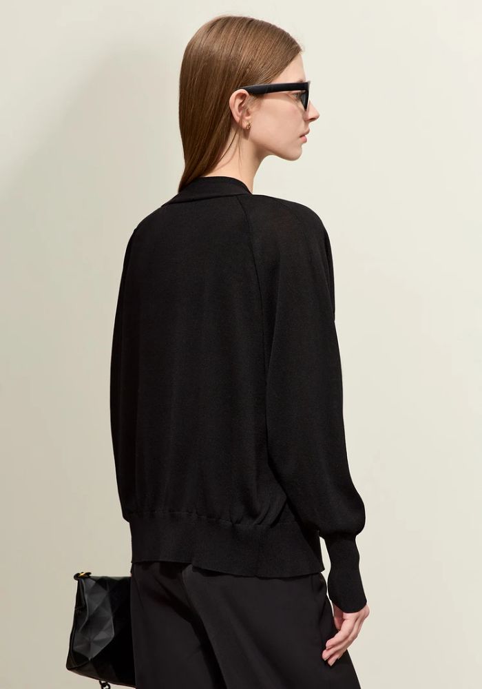 Raglan Sleeve V-neck Cardigan