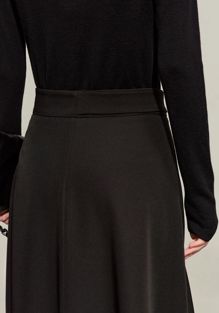 Geometric Buckle Belt A-line Skirt