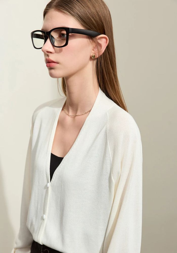 Raglan Sleeve V-neck Cardigan