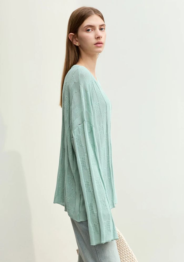 Loose Drop Sleeves Knit Sweaters