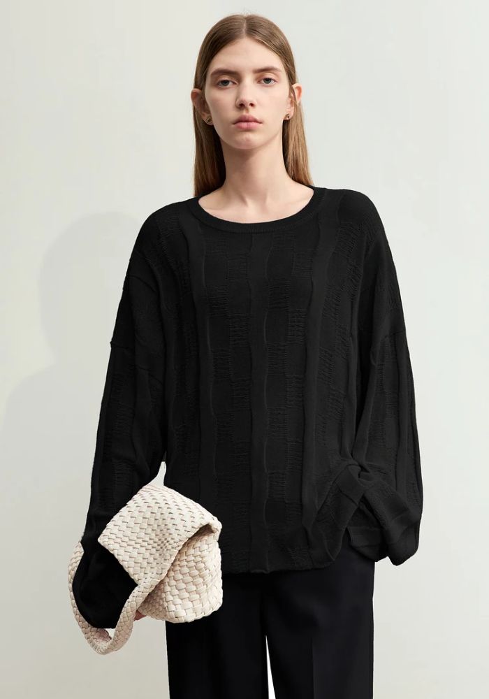 Loose Drop Sleeves Knit Sweaters
