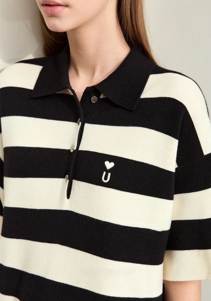 Half Drop Knit Striped Dress
