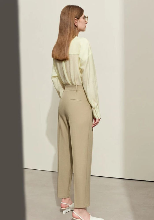Belt Tapered Ankle-length Trousers